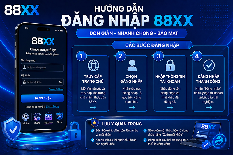 Hướng dẫn đăng nhập 88XX chi tiết từng bước