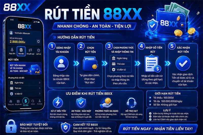 Hướng dẫn rút tiền 88XX